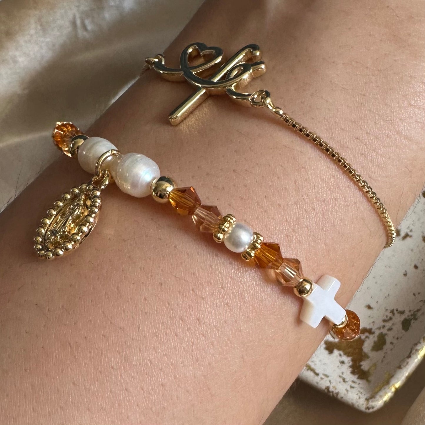 Set pulseras virgen y fe