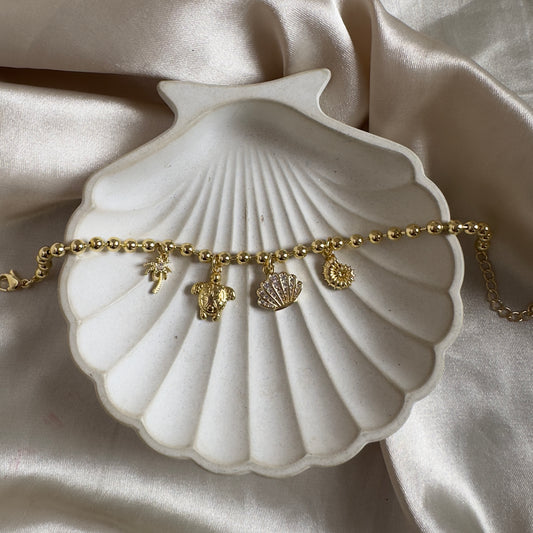 Pulsera balines dijes Mar