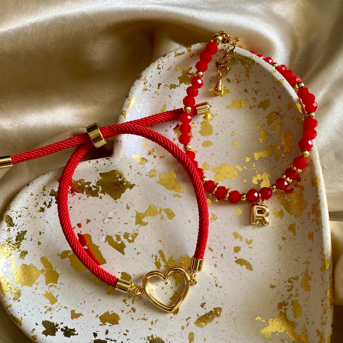 Set pulseras rojo personalizado