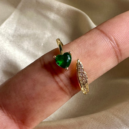 Anillo mini corazón verde