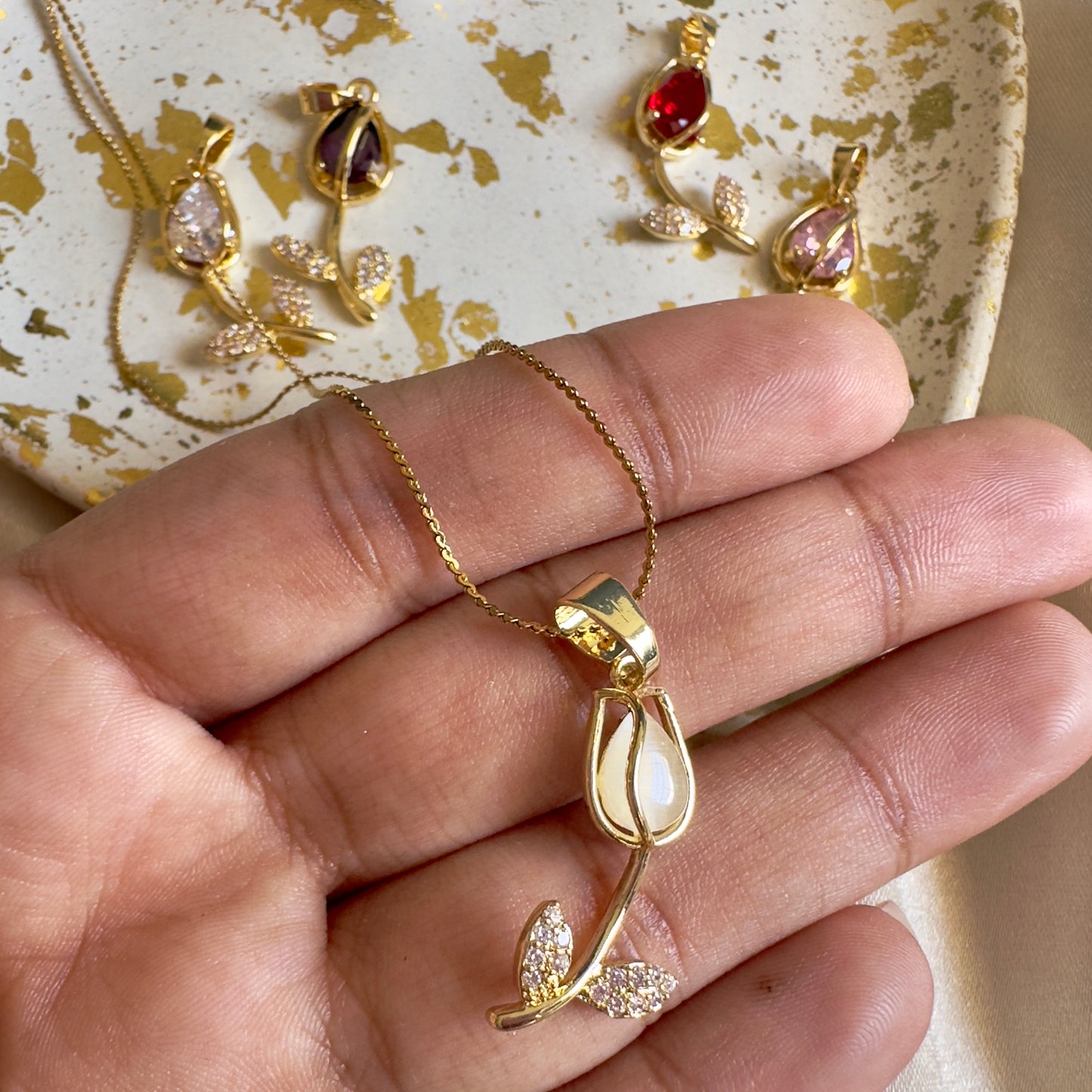 Cadena acero tulipan