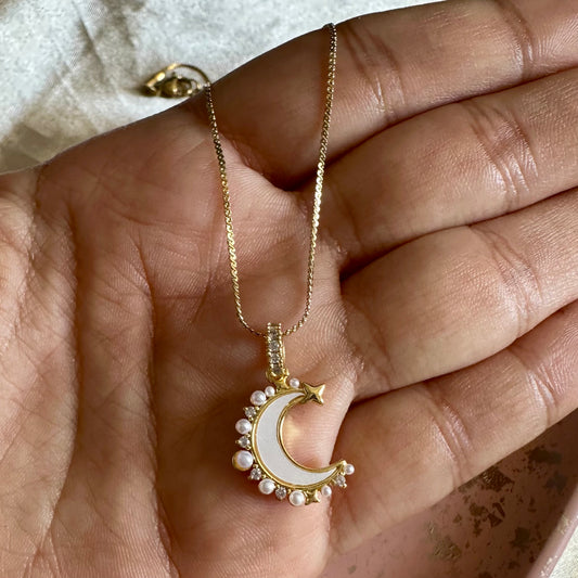 Cadena acero luna perlada