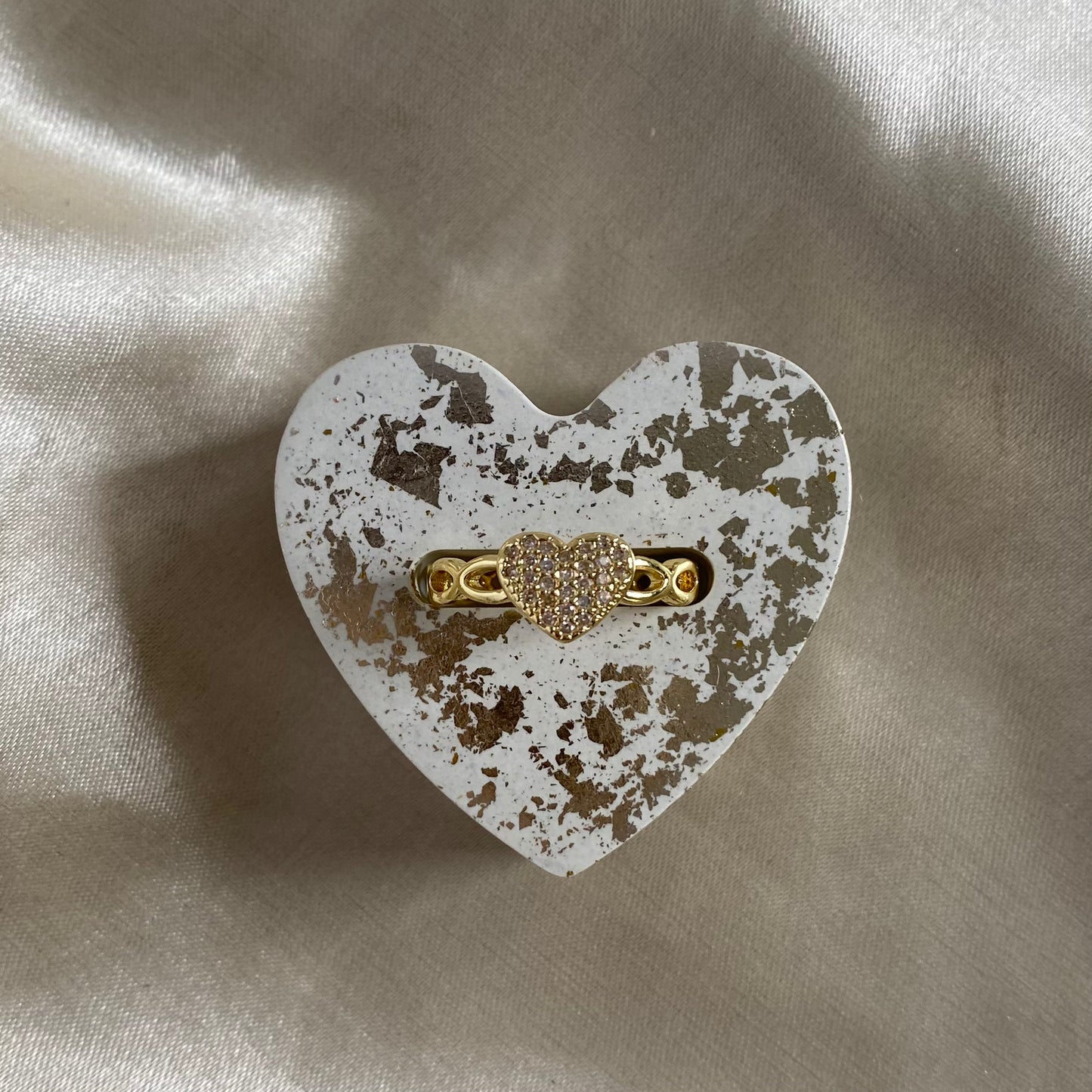 Anillo corazon ovalos